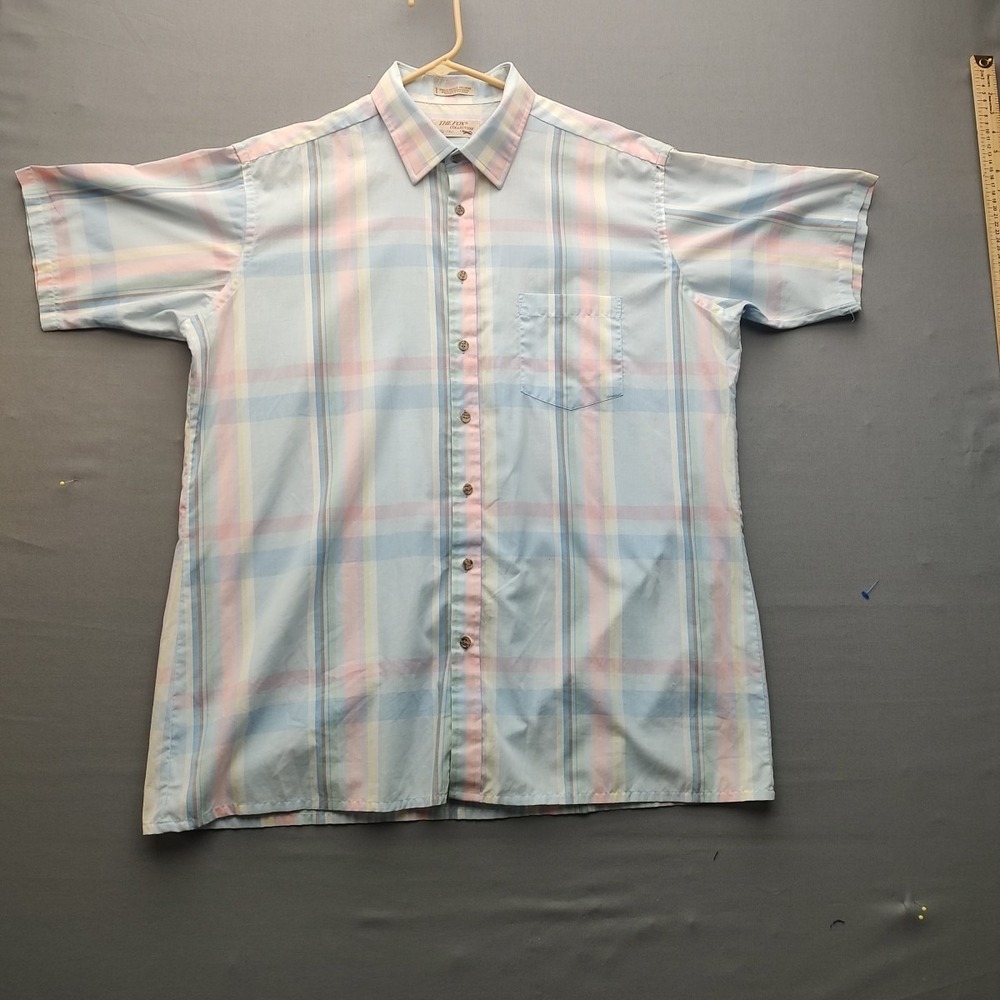 The Fox Collection Men's Multi-colored Plaid Short‎ Sleeve XL Button Up Shirt